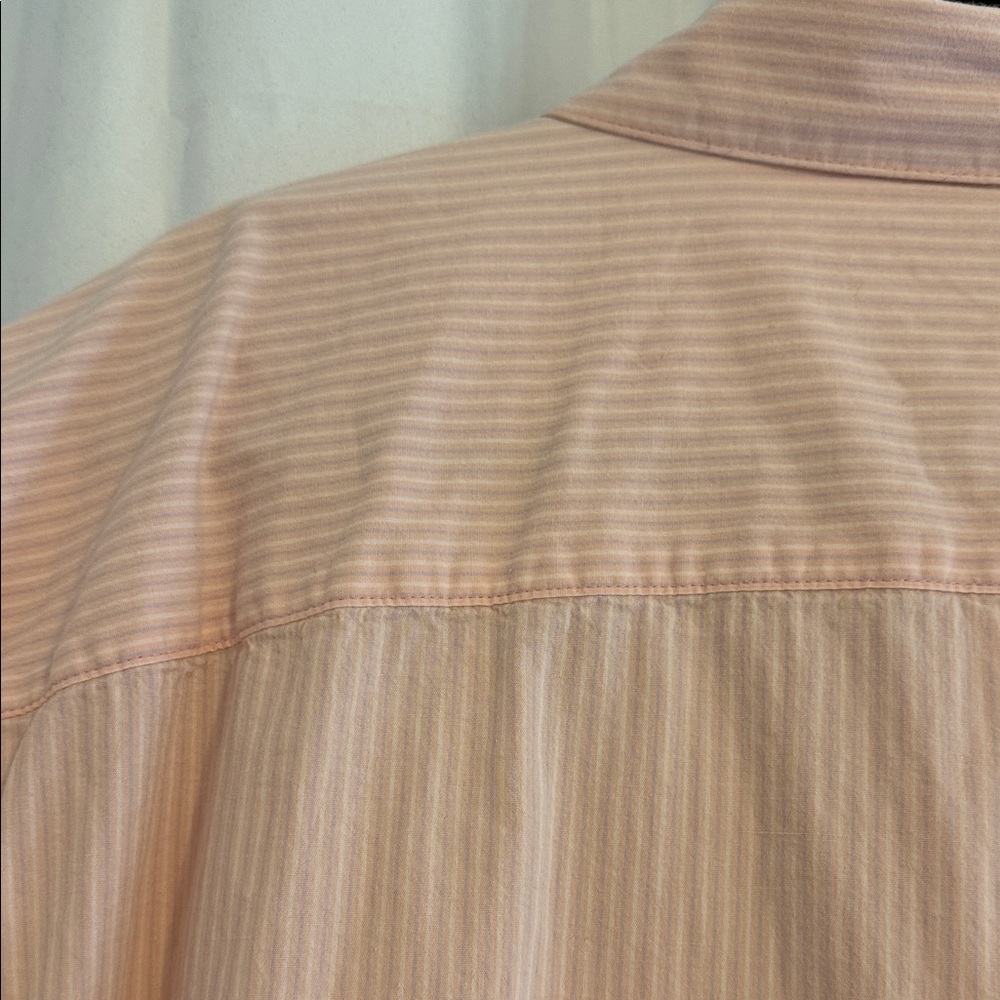 Columbia Pink Stripe Button Down Shirt Mens XXL Short Sleeve Cotton Stretch XXL - Picture 4 of 9